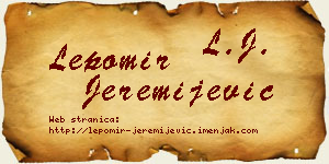 Lepomir Jeremijević vizit kartica